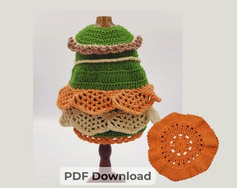 Puppenkleid Häkelanleitung PDF – Rüschenkleid für 13 Inch Puppe – Amigurumi Mädchenkleidung