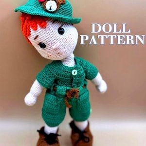 Adorable craft doll pdf pattern/amigurumi doll crochet recipe/soft toy for kids/new friend for child/adorable dollpattern/art  doll tutorial/digital pdf doll outfit pattern/pdf download instruction/digital products/Crochet Cute Toy, Cute Doll Boy