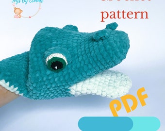 Plush toy crocodile pattern -hand puppet plush crochet