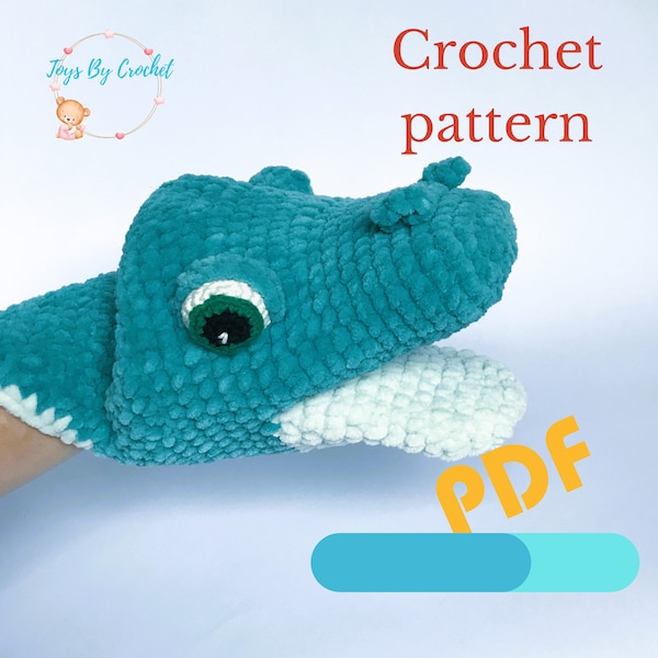 Plush toy crocodile pattern -hand puppet plush crochet