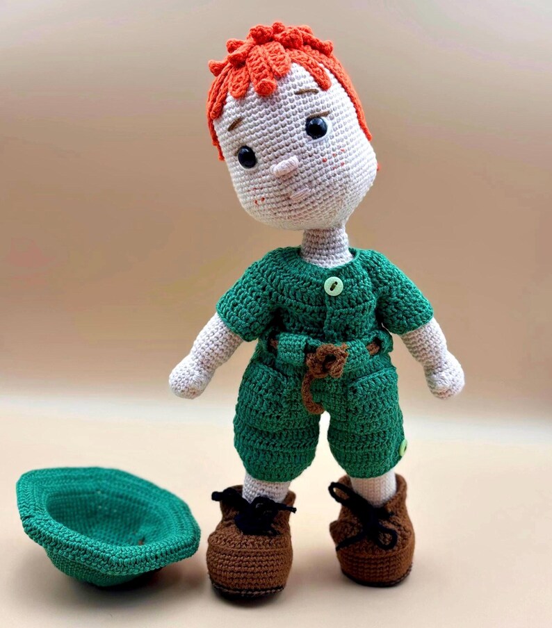 Cute doll crochet pdf pattern/amigurumi custom boy crochet/soft cuddly for toddler/new friend for baby/adorable boy  pattern/art  doll tutorial/digital green doll outfit pattern/pdf download instruction/digital products/Crochet Cute Doll/New toy