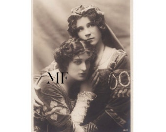 Vintage Postcard, Evelyn Millard & Miss Robins, Rotary Photo London