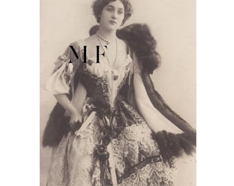 La bella y elegante Lina Cavalieri, postal vintage, Reutlinger París, CAVALIERI