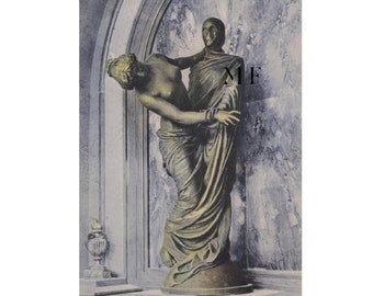 Last Dance, Vintage Postcard, Genoa, Italy, Europe, Cemetery, Death, Monteverde, Tomb Celle, Sculpture