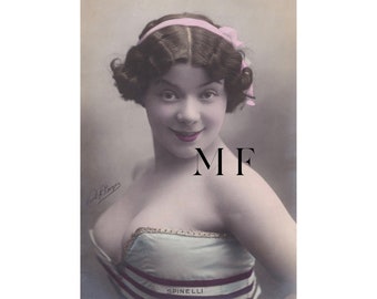 Carte postale vintage, Artiste, SPINELLI, Photographie Paul Boyer, Moulin Rouge