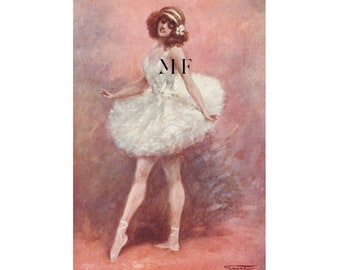 Carte postale vintage, Artiste GAYAC, Danseuse, Ballerine, Série 4 numéro 352