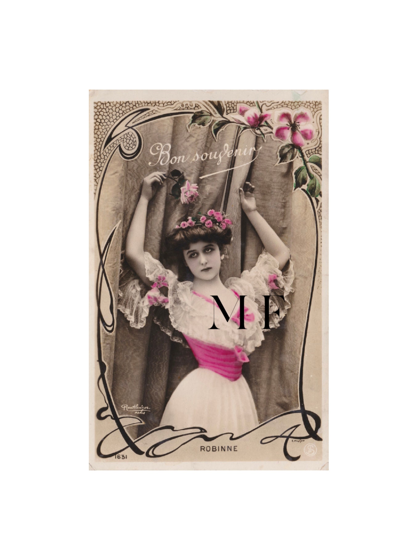 1900s Antique Postcard. French Actress. Reutlinger. RPPC Real