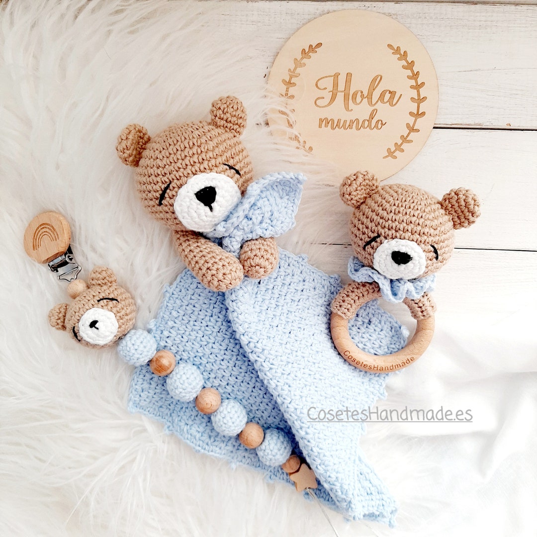 Pack Osito Yin, Regalo nacimiento, Amigurumi, Baby shower, crochet
