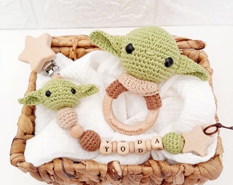 Ensemble inspiré de BabyYoda, cadeau de baby shower, personnalisé, unisexe, fait à la main. Grogu, Mandalorien.