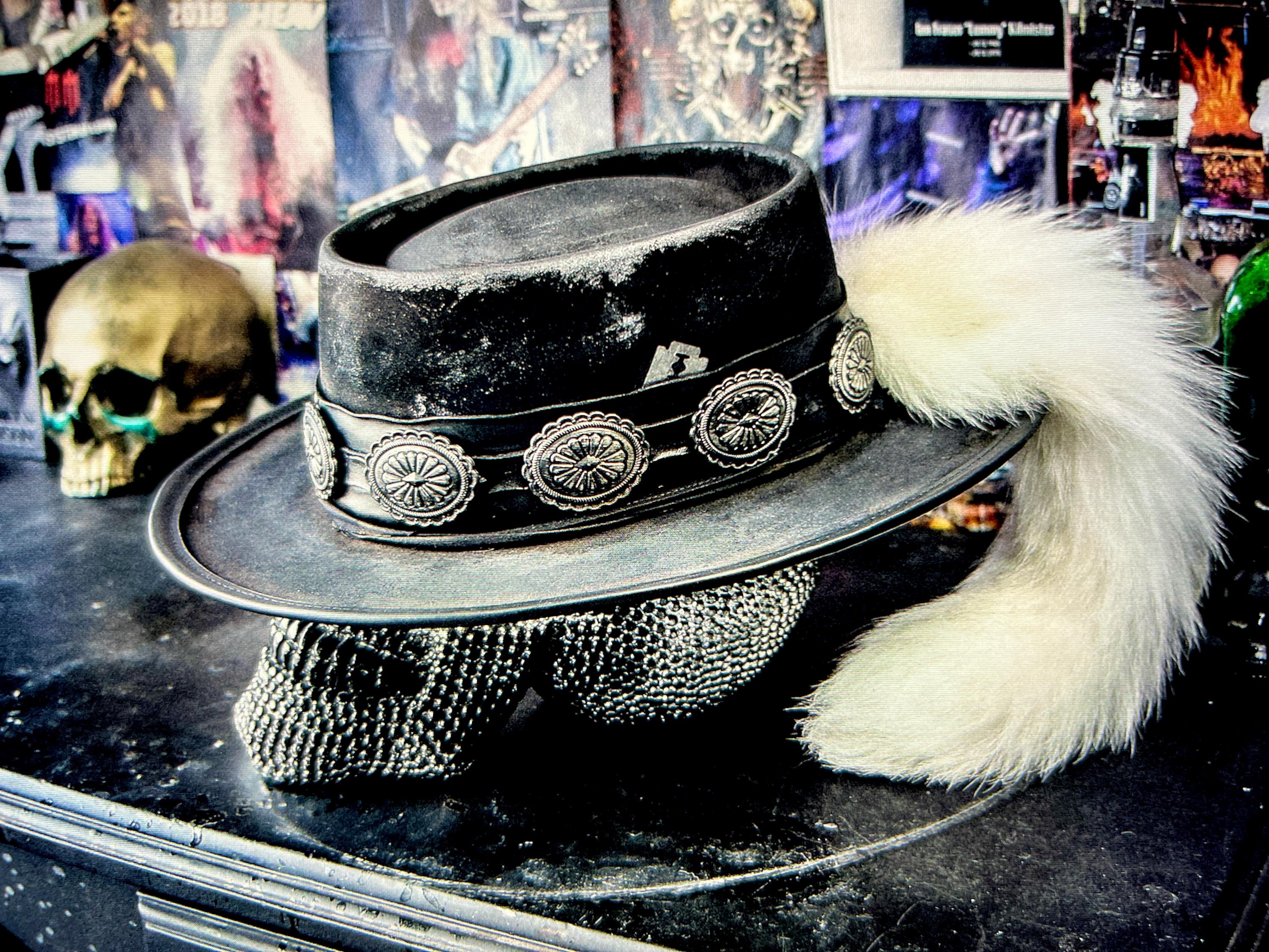 Worn and Faded Black Felt Hat, Inspired by Stevie Ray Worn and Faded Black Felt Hat, Inspired by Stevie Ray