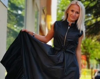 Sleeveless Gothic Maxi Dress, Avant-Garde Party Gown