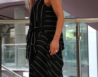 Sleeveless Maxi Dress, Extravagant Asymmetric Kaftan
