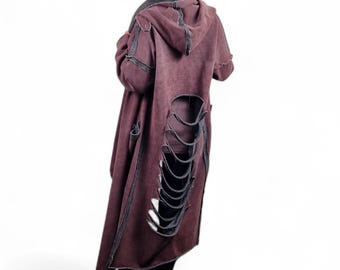 Asymmetric Hoodie Vest: Deconstructed Avant-Garde Longsleeve Vest