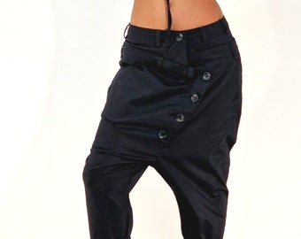 Baggy Harem Pants: Black Gipsy Trousers, Maxi Pants