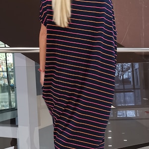 Long Striped Dress, Plus Size Dress, Sleeveless Dress, Casual Dress with Loose Fit, Loungewear Women, Plus Size Clothing, Maternity Dress