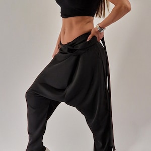 Harem Women Pants/Extravagant Pants/Loose Women Pants/ Gothic Pants/ Baggy Pants/ Black Designer Pants/Party Pants