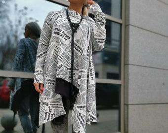 Asymmetric Maxi Top: Loose Cotton Gothic Blouse
