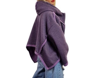 Asymmetric Hooded Coat – Avant Garde Lightweight Coat – Oversized Gothic Spring Fall Jacket