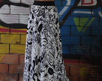 Draped Maxi Skirt, Extravagant Party Skirt