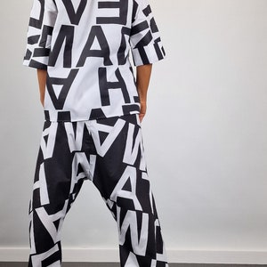 Avant-garde Cotton Harem Jumpsuit: Asymmetric Gothic Set image 5