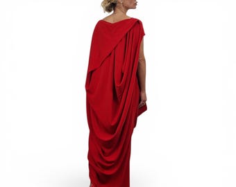 Mouwloze maxi-jurk, lange jurk met dubbele split aan de zijkant, comfortabele oversized jurk, avant-garde stijl
