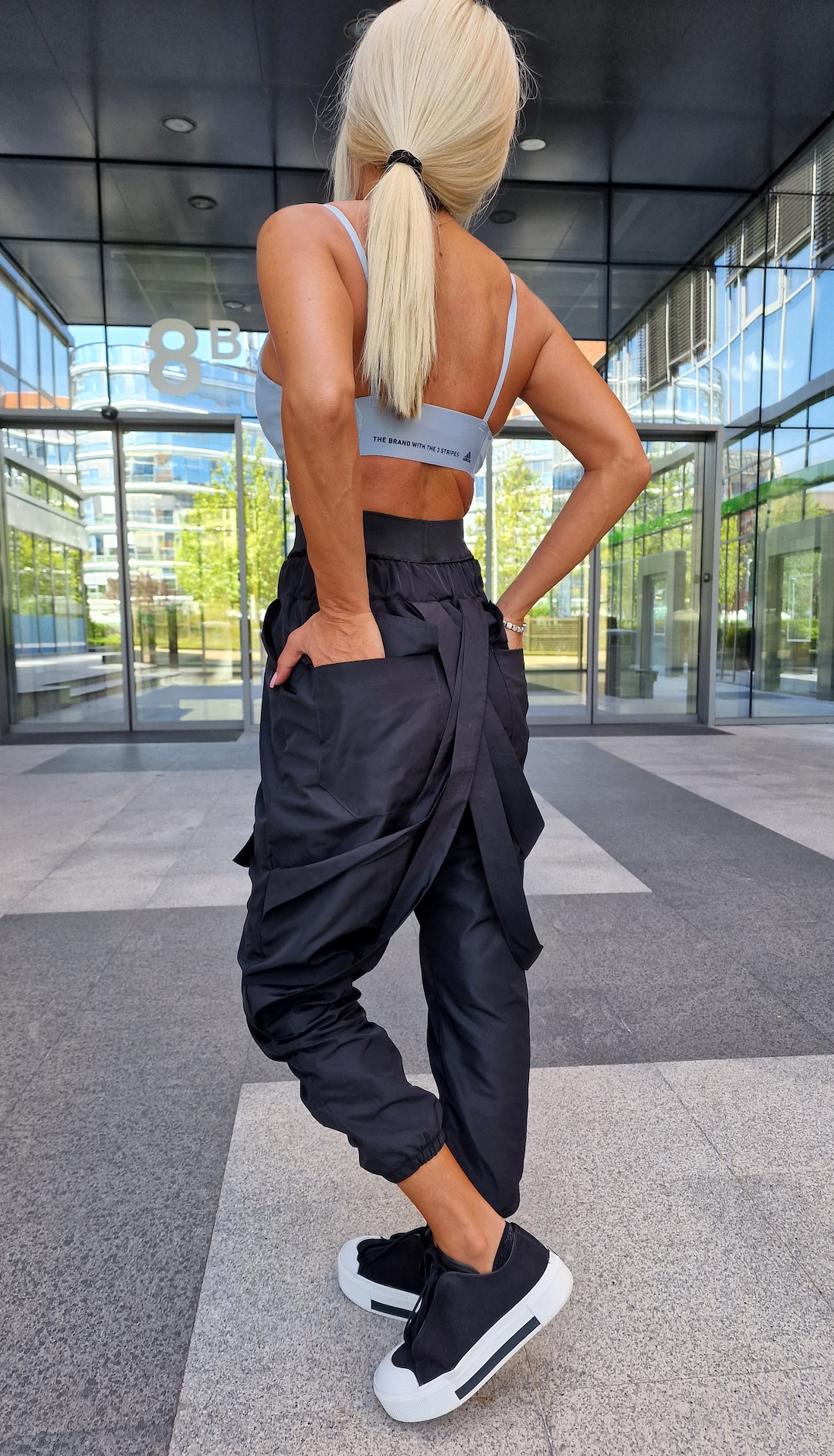 Steampunk Drop Crotch Pants, Black High Waist Trousers With Suspenders ...