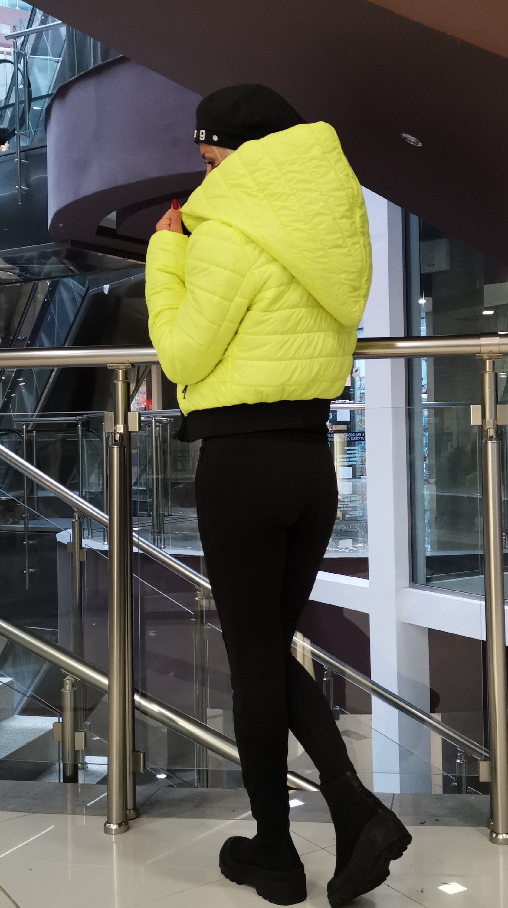 NEON Jacket/hooded Women Jacket/ Short Jacket /winter Women