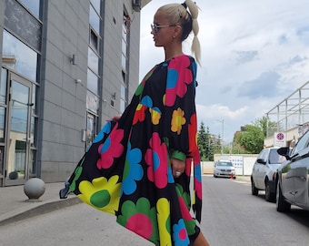 Avant-Garde Maxi Tunic: Loose Boho Party Top
