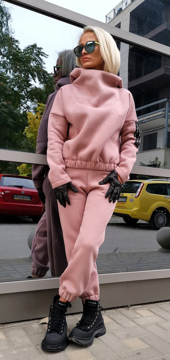 Pink Sports Set, Women Winter Set, Hooded Pullover and Joggers, Winter Sport  Set, Loungewear Woman, Co-ord Set, Matching Sports Set Woman 