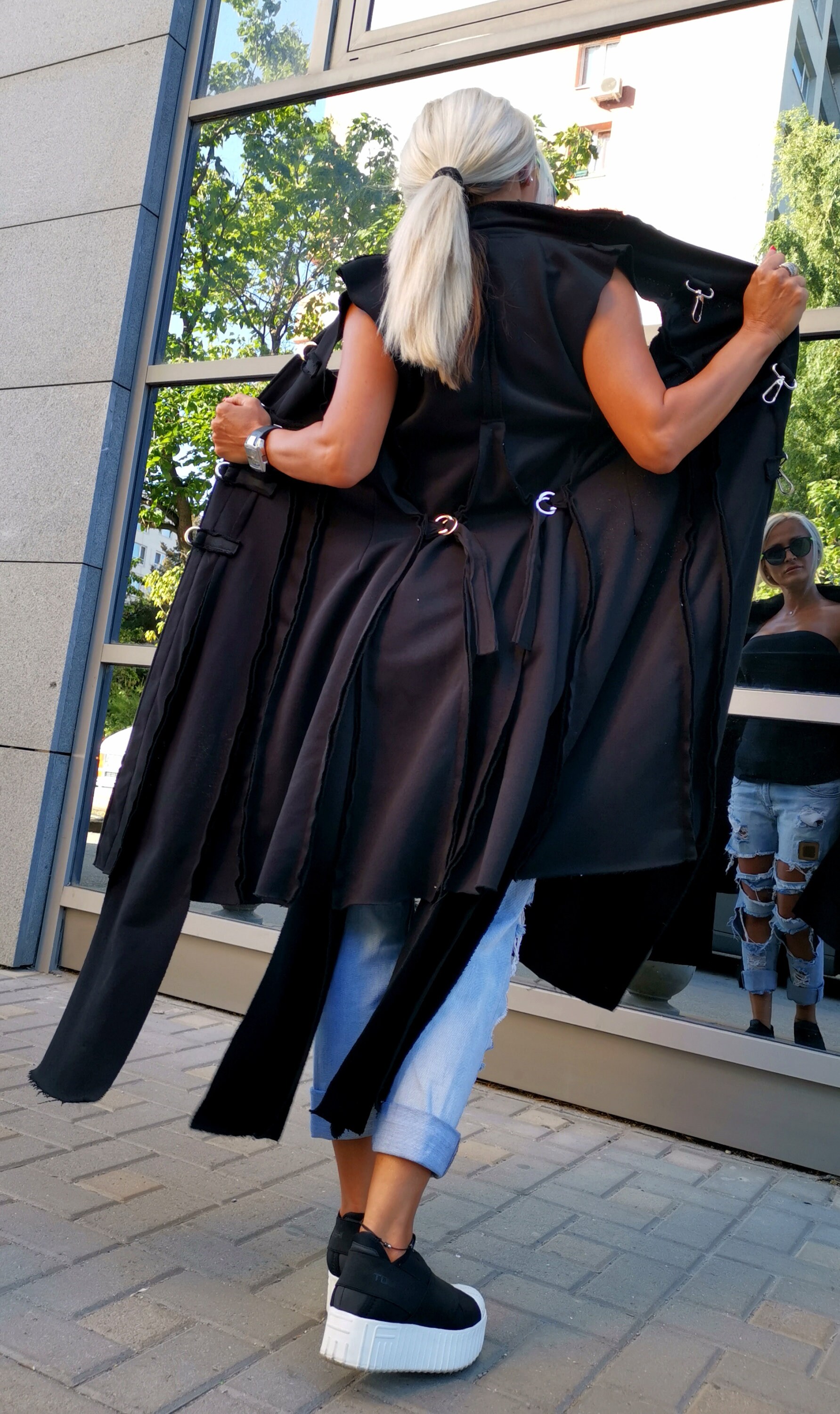 Long Sleeveless Vest, Extravagant Women Vest, Asymmetric Long Sleeveless Vest, Extravagant Women Vest, Asymmetric