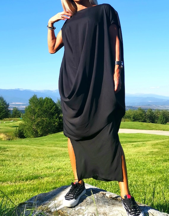 chinese dress ladies SALE-BLACK MAXI DRESS  SWEENEE