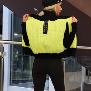 Ärmellose Jacke/Kurze Weste/Extravagante Frauen Weste/Sleevless Weste/Kurze NEON Damen Weste/Gothic Weste/Frauen Weste/Weste