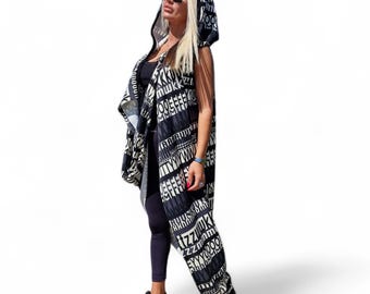 Asymmetric Hooded Vest Gothic Avant Garde Long Sleeveless Coat Punk Urban Minimalist