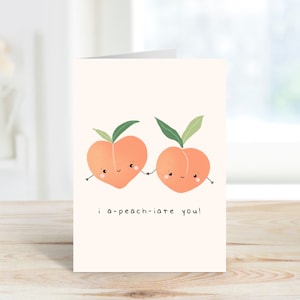 Ich A-peach-iate Sie Grußkarte | Lustiges Pfirsich Wortspiel | Ich Schätze Dich | Danke-Karte | Punny Grußkarte | Obst-Wortspiel | DIN A6 | Niedliche Karte