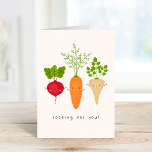 Rooting for You Good Luck Card | Congratulations Card | A6 | Vegetable Card | Food Pun Card | Encouragement Card | New Job | Prints by Milly