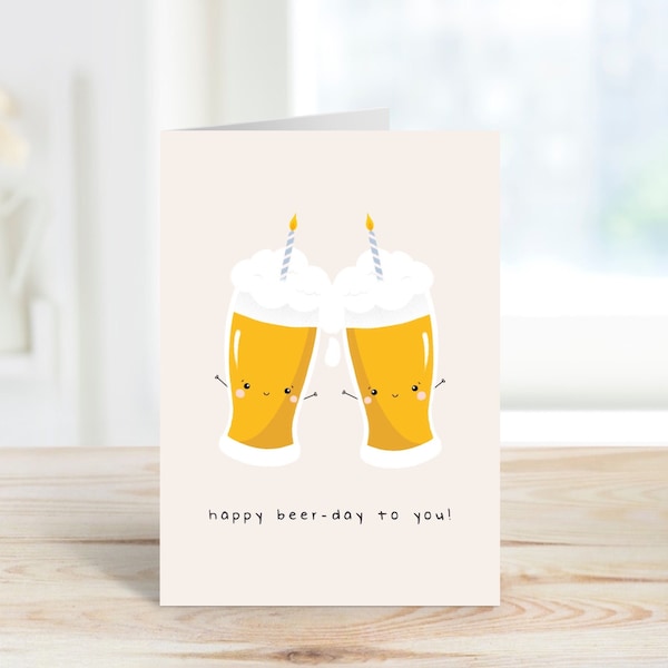 Bonne fête de la bière à vous carte d'anniversaire | Carte de bière joyeux anniversaire | Bougies à la bière | Carte d'anniversaire pour lui | Cadeau de bière | Pour papa, frère, fils