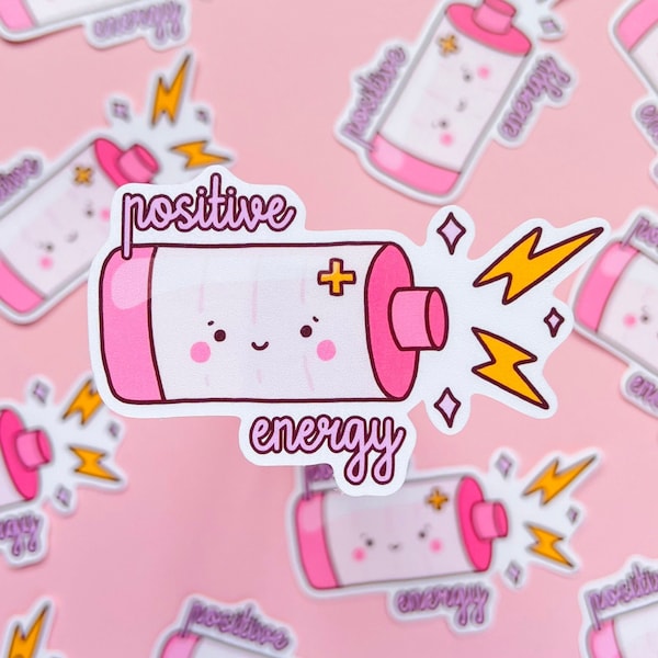 Positive Energy Vinyl Sticker | Die Cut Sticker | Waterproof | Positivity Sticker | Laptop Decal | Phone Journal Laptop Stickers | Self Love