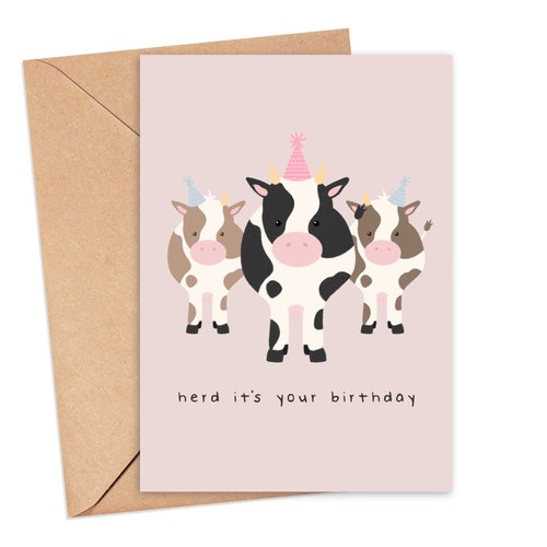 Herd It's Your Birthday Card A6 Funny Pun Humour Card - Etsy Herd It's Your Birthday Card A6 Funny Pun Humour Card - Etsy