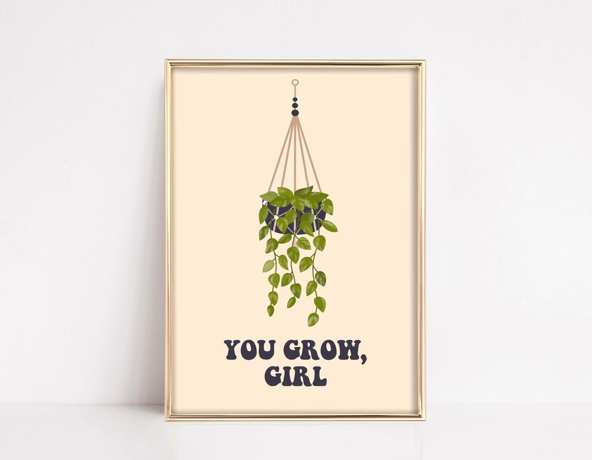 You Grow Girl Quote Wall Art Print | A3, A4, A5, A6 | Unframed | Plan…