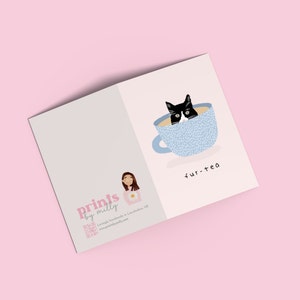 Fur-Tea Funny 30th Birthday Card Thirty Cat Lover Funny Thirtieth Birthday Card Funny Cat Pun Humurous Card Prints by Milly image 2