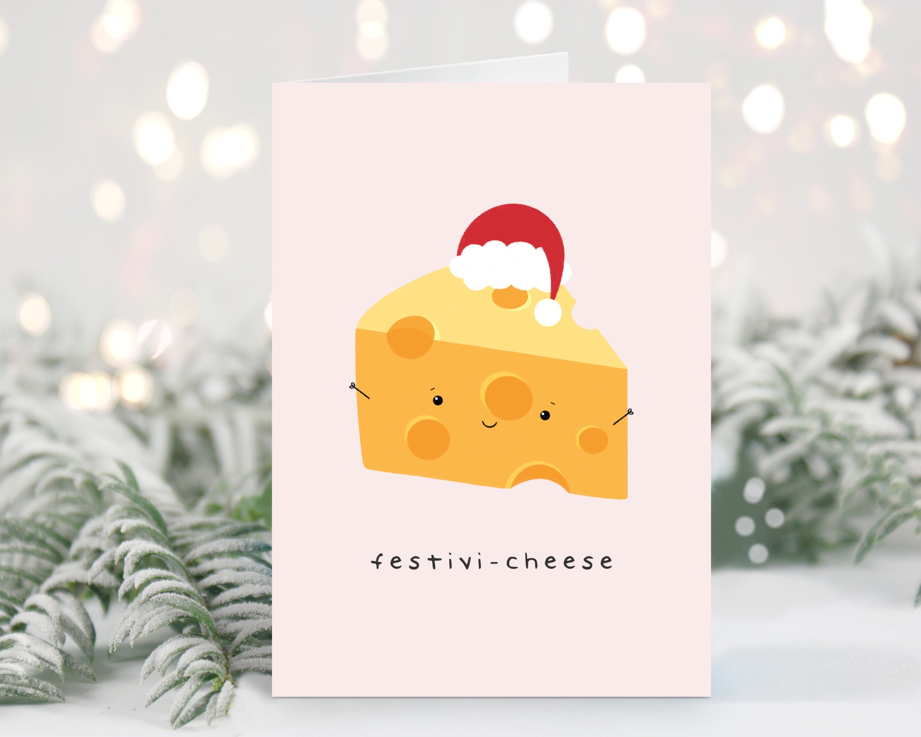 Festivi-cheese Pun Christmas Card A6 Cheese Christmas Card - Etsy India