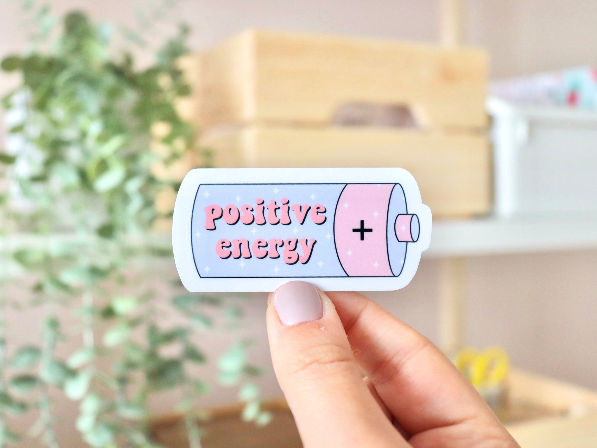 Positive Energy Vinyl Sticker Die Cut Sticker Waterproof Etsy UK
