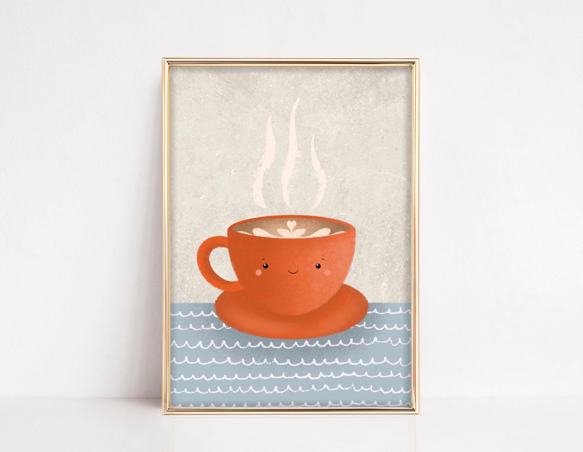 Coffee Illustration Kitchen Wall Art Print Kitchen Decor Etsy