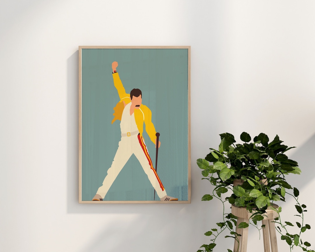 Freddie Mercury Inspired Wall Art Print / Poster | Unframed | A3, A4, A5, A6 | Queen Music Poster | Faceless Illustration | Queen Gift
