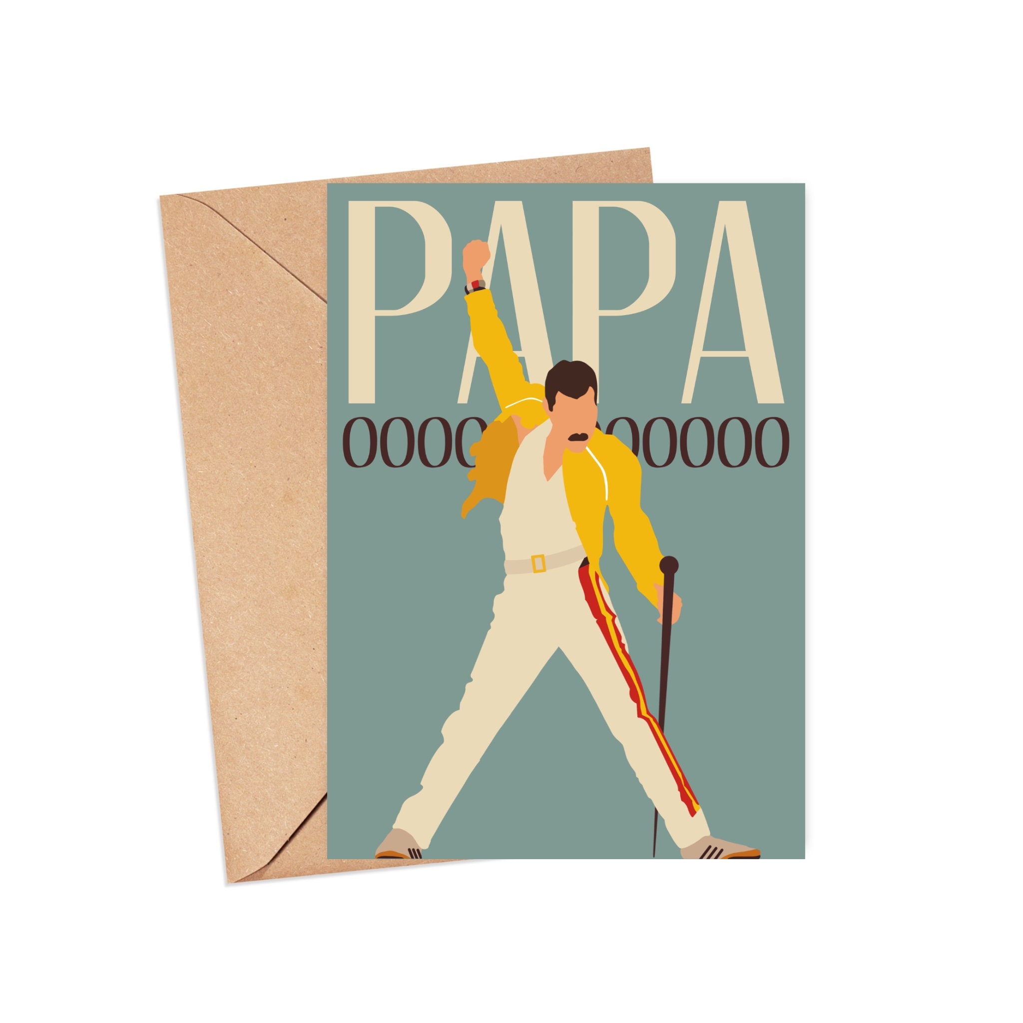 Freddie Mercury Inspired PAPA Funny Greeting Card | Fathers Day Card …