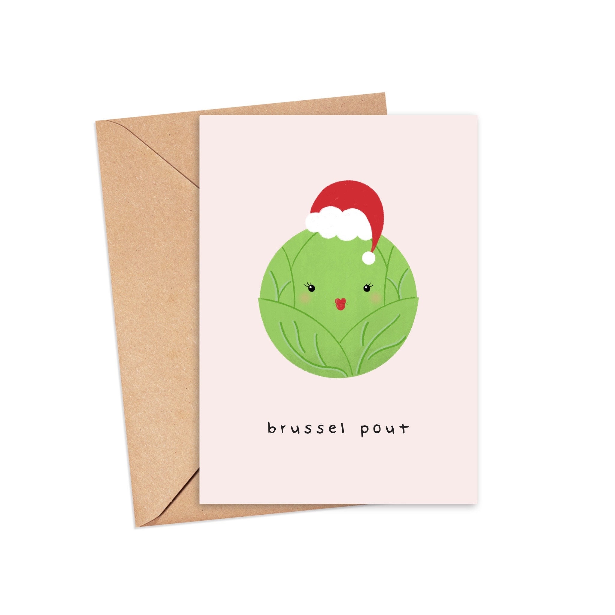 Brussel Pout Funny Pun Christmas Card A6 Brussel Sprout - Etsy Sweden