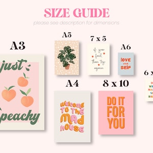 Yes Girl You Can Typography Wall Art Print imprimée sur lautonomisation des femmes dart féministe dimpression de devis positifs du pouvoir des filles Impression damour de soi image 5