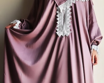 Robe de prière en coton faite main de Médine - Abaya - Jilbab - Kaftan - Isdal - Sharshaf - Cadeau de l'Aïd - Muslimah - Modeste - Robe de prière - Gebet