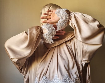 Exclusive Luxury Lace Handmade Satin Prayer Dress  from Madina - Gebetskleid - Gebetskleidung - Abaya - Sharshaf - Isdal