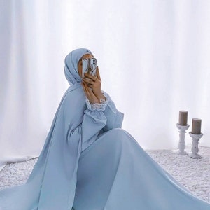 Vestido de oración especial hecho a mano de Medina - Conjunto de oración - Isdal - Abaya - Hecho especialmente para el cliente - Vestido de oración